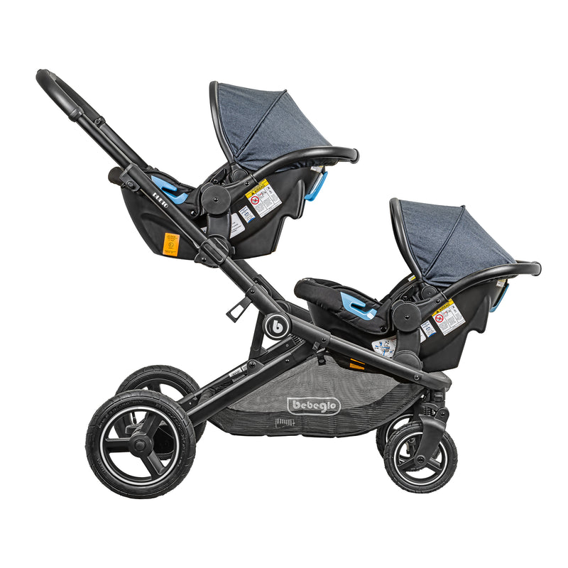 Coche doble travel system dueto Gris RS-13320-1, Bebeglo
