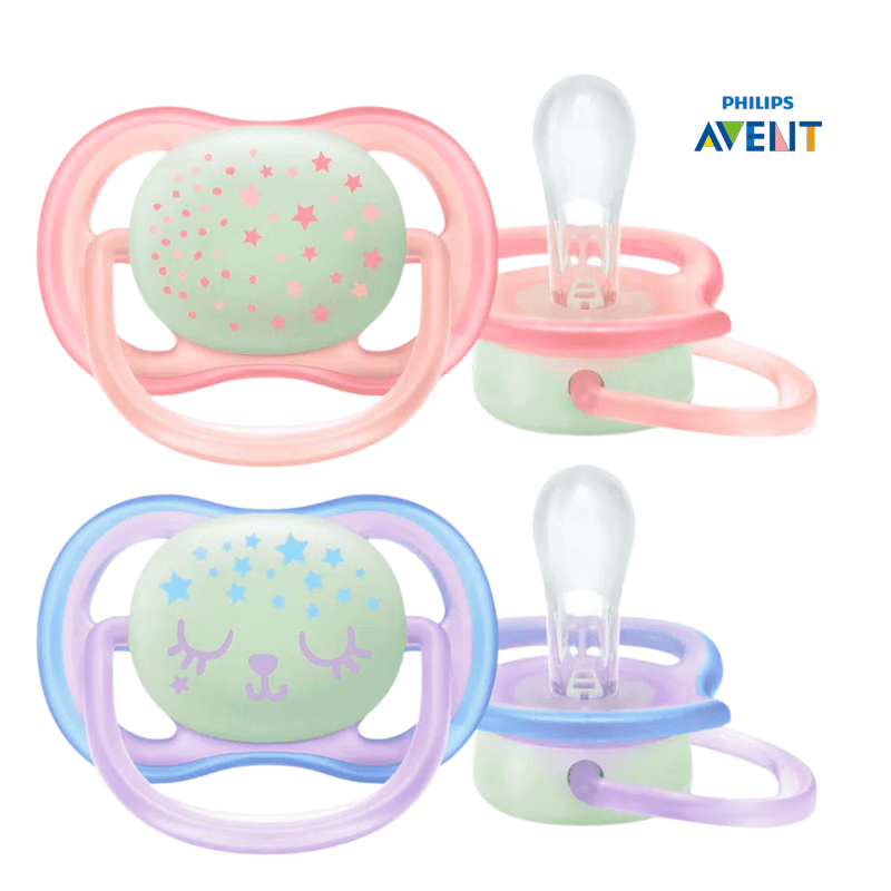 2 chupetes ultra air 6-18 meses color azul/rosa - philips avent