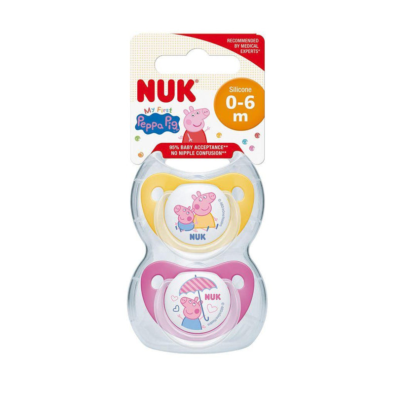 Chupetes NUK Peppa Pig 0 - 6 Meses (pack 2 unidades) - KIDSCLUB Tienda ONLINE