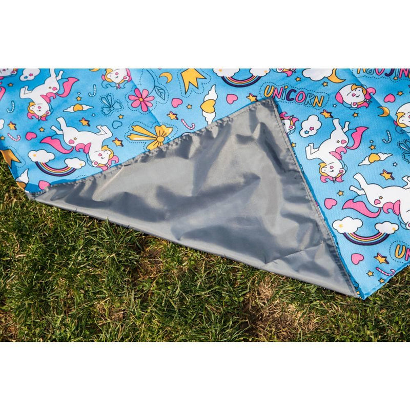 Manta Picnic y Playa Impermeable Infantil Unicornio Azul, Amamantas - KIDSCLUB Tienda ONLINE