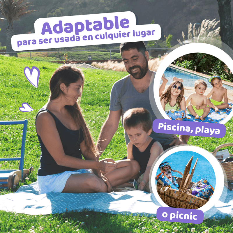 Manta Picnic y Playa Impermeable Infantil Unicornio Azul, Amamantas - KIDSCLUB Tienda ONLINE