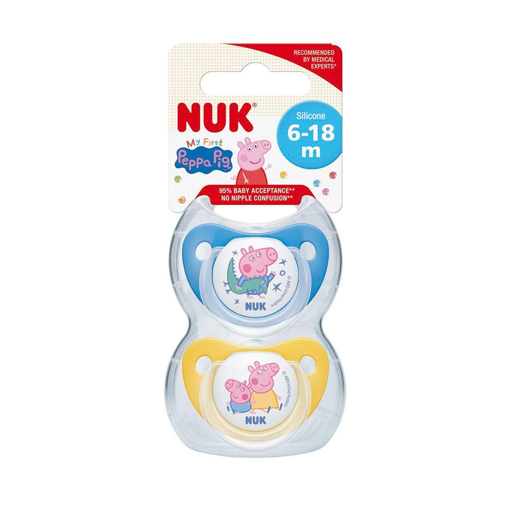 Nuk Chupetes Peppa Pig 6 - 18 Meses (Pack 2 Unidades) Rosado / Azul –  KIDSCLUB Tienda ONLINE