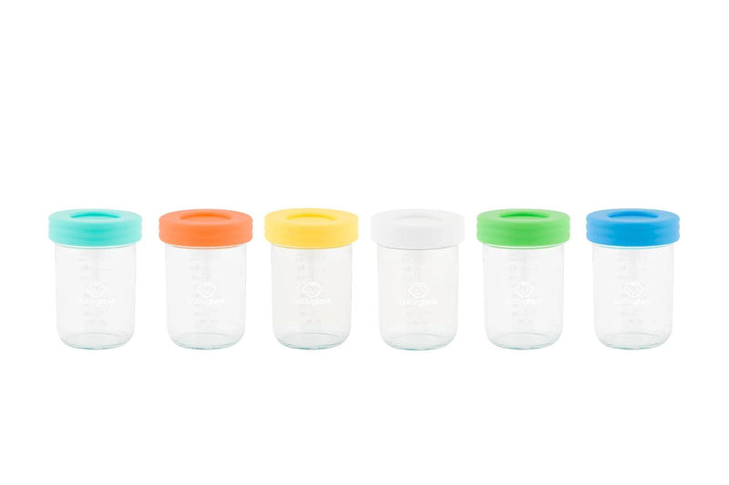 Set 6 contenedores de 240 ml + lápiz marcador, Babyglass - KIDSCLUB Tienda ONLINE