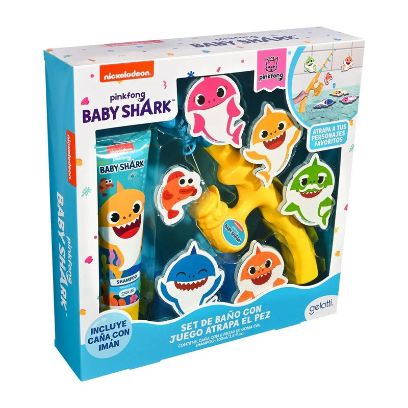 Set de Baño Baby Shark Shampoo + juego de pesca entretenida, Gelatti - KIDSCLUB Tienda ONLINE
