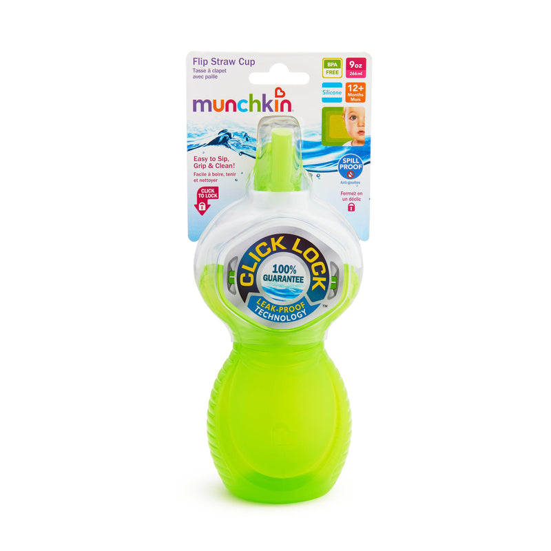 Vaso antiderrame c/bombilla flip click & lock 266 ml, Munchkin - KIDSCLUB Tienda ONLINE